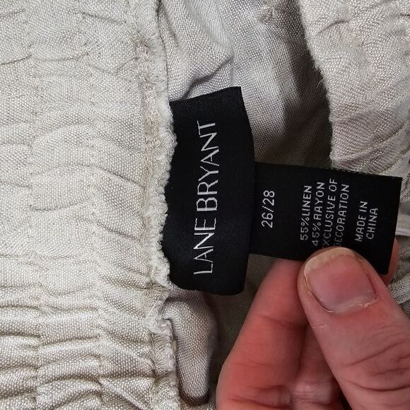 Lane bryant beach pants vacation linen 26/28 cream - Picture 5 of 5